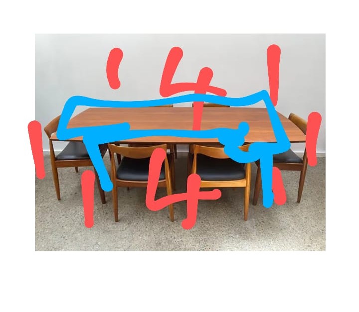 Design of custom made Mid Century Dining Table