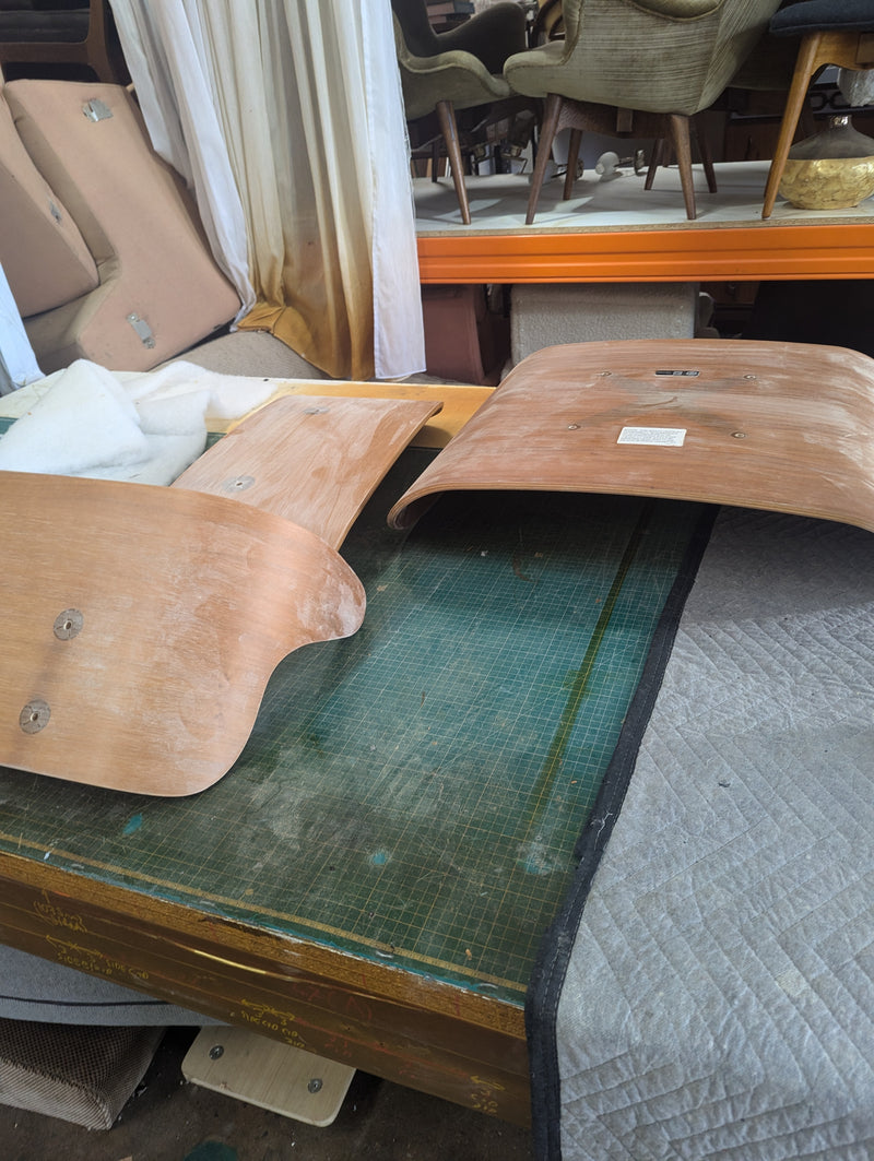 Restoration of single original Charles Eames chairs with ottoman Herman Miller