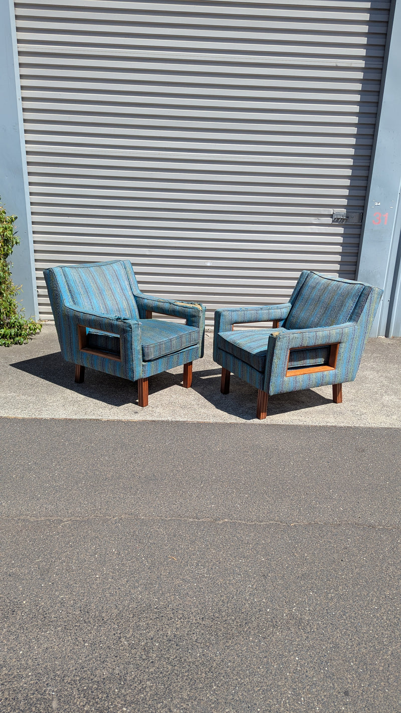 Pre order - pair of original Dario Zoureff armchairs 1970s