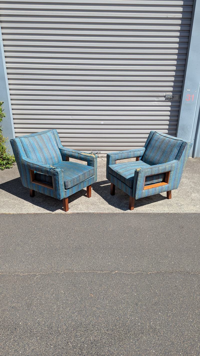 Pre order - pair of original Dario Zoureff armchairs 1970s