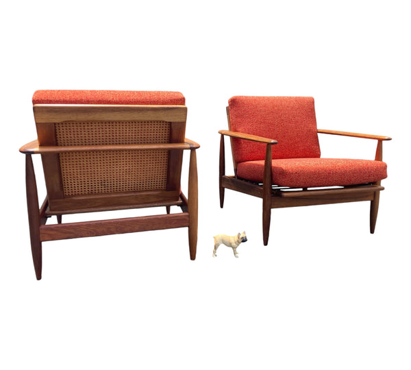 Pre order - Rare Pair Parker low line wraparound armchair genuine 1960s fully restored MCM rattan