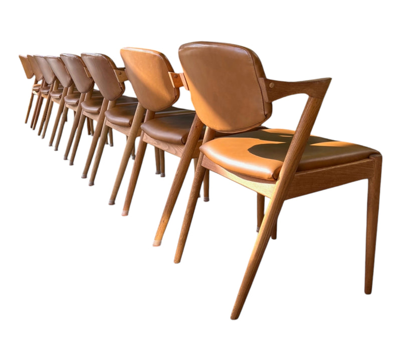 Original Kai Kristiansen model 42 dining chairs X 8 (fully restored)