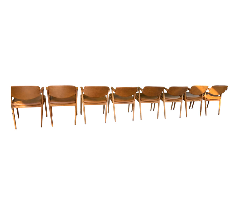 Original Kai Kristiansen model 42 dining chairs X 8 (fully restored)