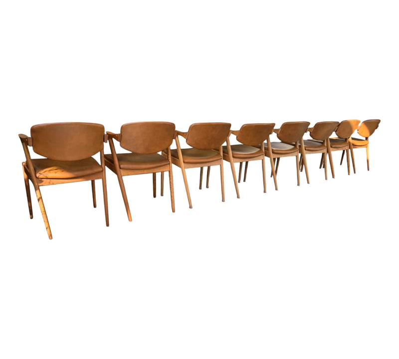 Original Kai Kristiansen model 42 dining chairs X 8 (fully restored)