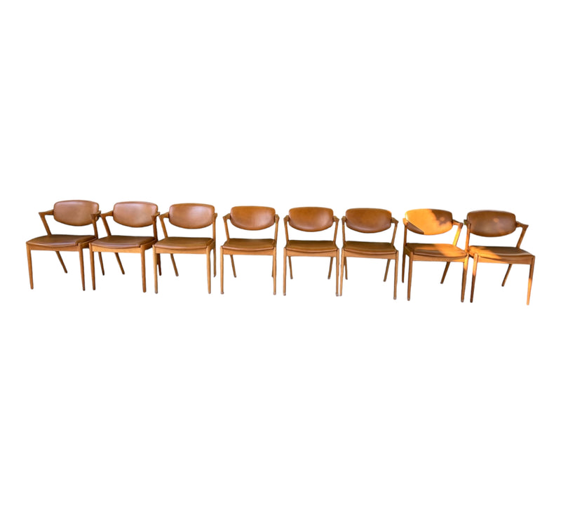 Original Kai Kristiansen model 42 dining chairs X 8 (fully restored)