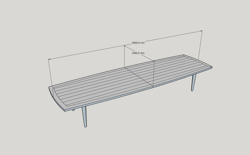 Construction of custom made Mid Century Dining Table Danish Deluxe design