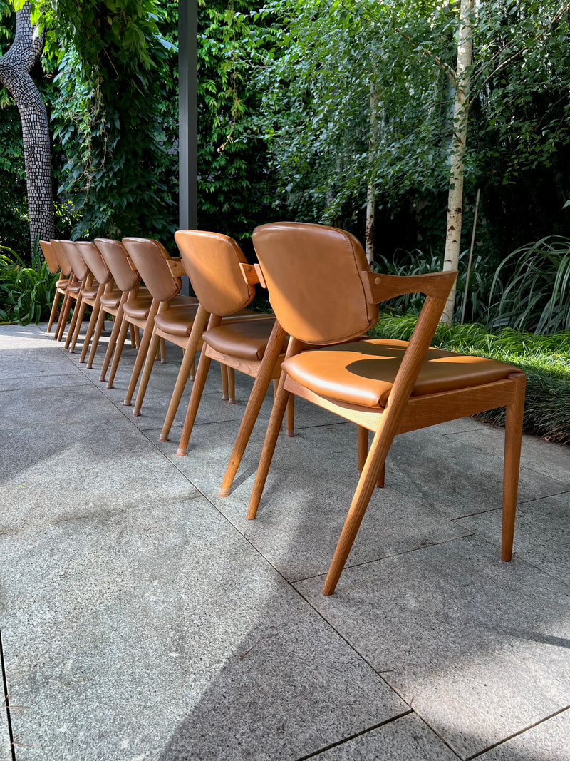 Original Kai Kristiansen model 42 dining chairs X 8 (fully restored)