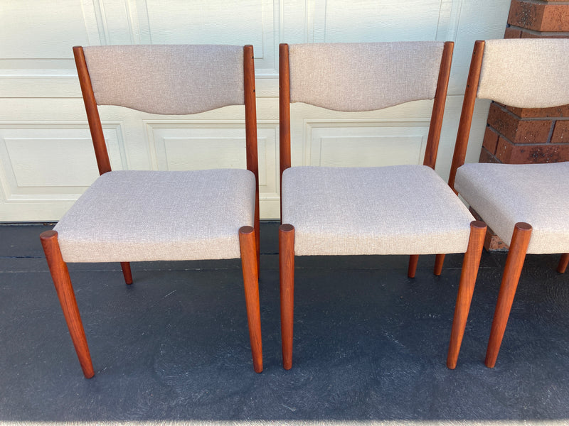 Parker table dining 6 matching chairs fully restored Zepel grey color 1960s MCM