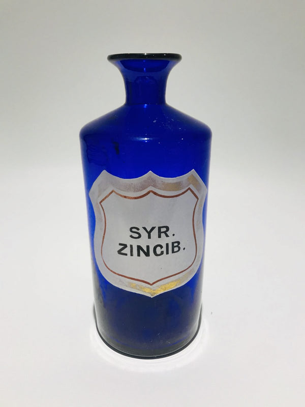 Rare Antique Blue Apothecary Glass Bottle Pharmacy Chemist Jar England America Late 18th Century 42.5oz 1.2litres